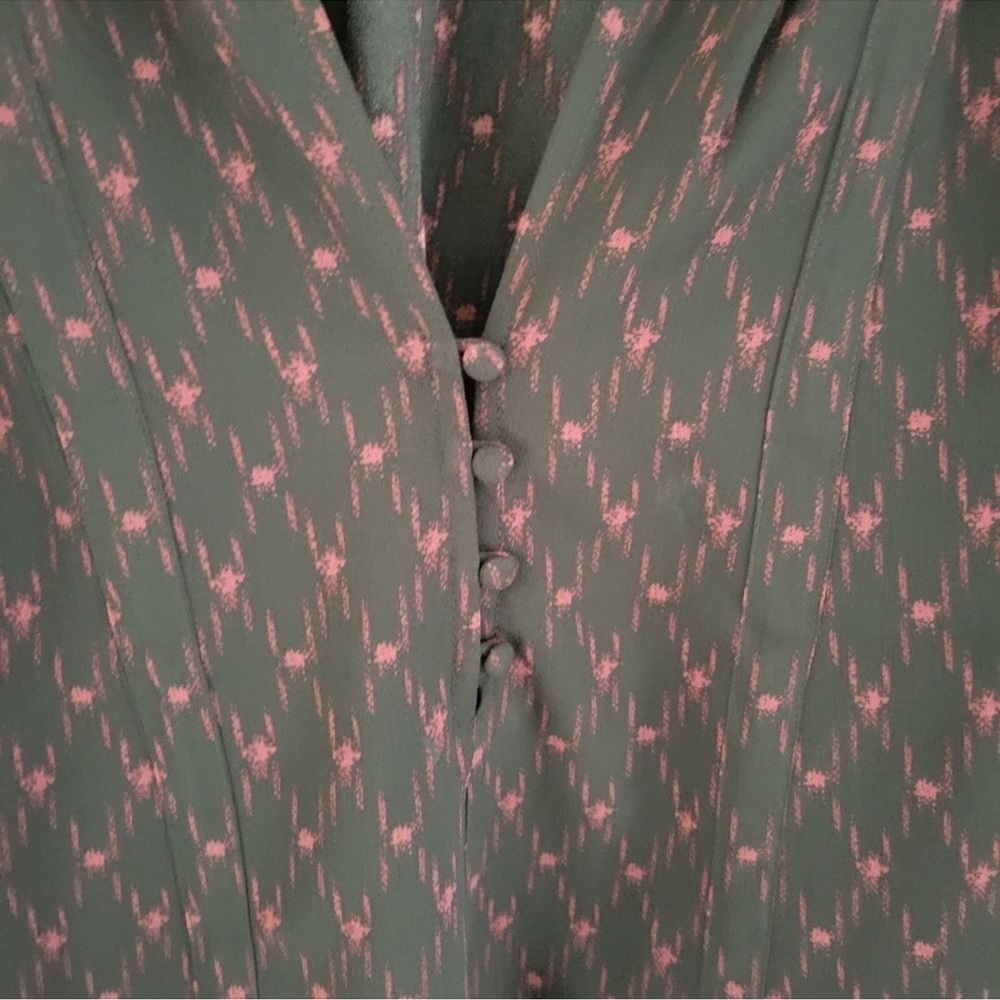 Joie Black Blouse with Pink Accents - Picture 4 of 10